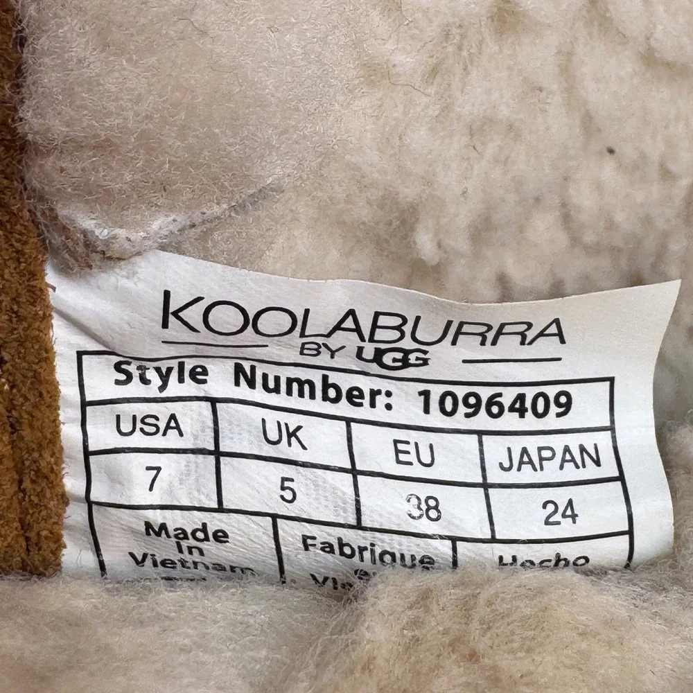 Koolaburra by UGG Victoria Chestnut Suede Faux Fur Button‎ Boots Womens size 7
